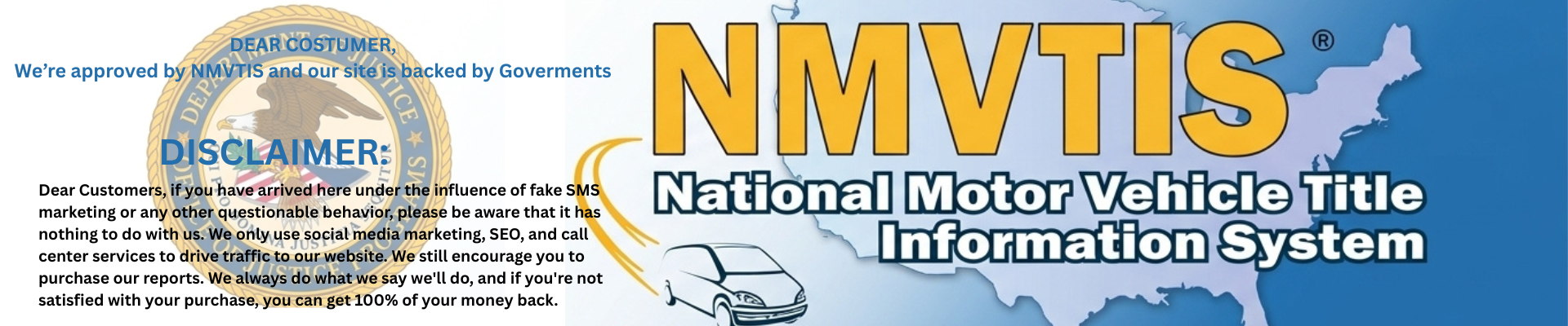 NMVTIS APPROVED AND BACKED BY GOVERNMENT AGENCIES